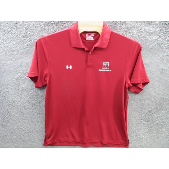 TEMPLE UNIVERSITY BASKETBALL Men's XL Under Armour Heat Gear Loose Polo Shirt - Picture 1 of 16